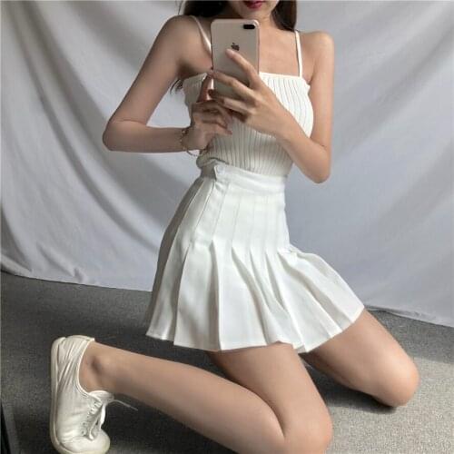 2021 Kawaii Summer Tennis uniform Skirts Women High Waist Sexy Girls Pleated Skirt Korean Style Casual skirt for Femate