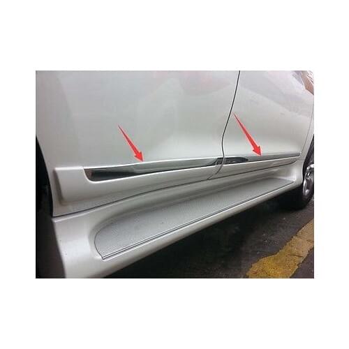 4X Chrome Side Door Body Molding Cover Trim For Toyota LC Prado FJ150 2010-2016