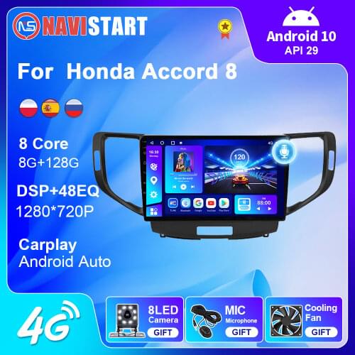 OKNAVI Android 9.0 For Honda Accord 8 2008 2009 2010 2011 2012 2 Din No DVD Car Radio Multimedia Video Player Navigation GPS 4G