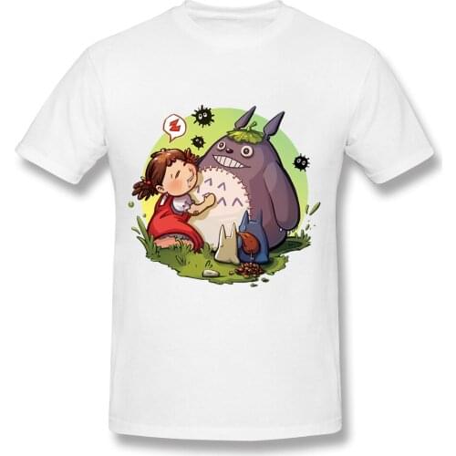 CLOOCL White Pure Cotton T-shirt Anime Cute My Neighbor Totoro T-Shirts Fashion Harajuku Style Casual Tees Round Neck Clothes