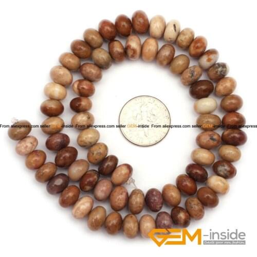 Rondelle Spacer Shape Brown agat Beads Natural Tone Beads DIY Beads For Jewelry Making Strand 15 Inches Free Shipping