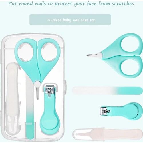 4pcs Baby Manicure Scissors Baby Safety Nail Scissors Infant Manicure Set kids Baby Cleaning Toils Nail Care Nail Set Baby Items