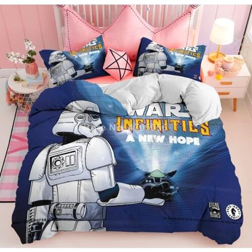 Disdey 3D Printed Star Wars Bedding Set Colorful Quilt Cover 220x220 Soft Duvet Cover Pillowcases for Boy Kids Gifts 3 Pieces