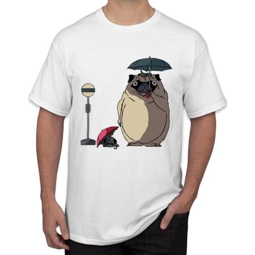 Hot Sales Hipster Pug Totoro Print Men T-Shirt Fashion Sloth Totoro Design Tops Short Sleeve O-Neck Tee