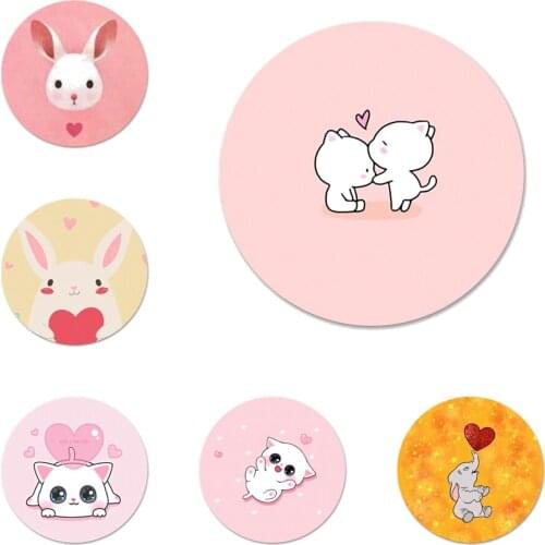 Cute Animal Heart Icons Pins Badge Decoration Brooches Metal Badges For Clothes Backpack Decoration 58mm
