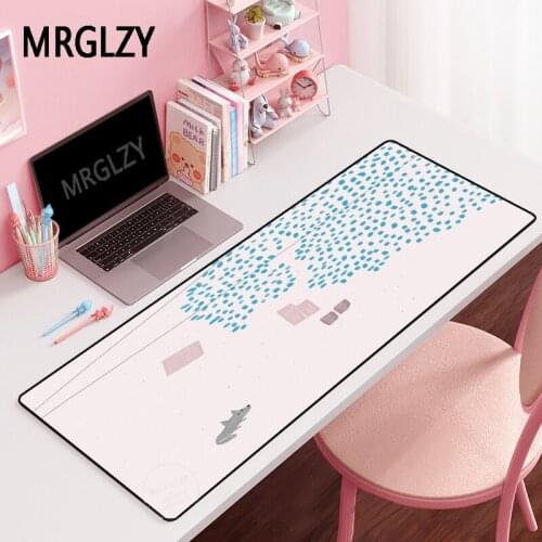 MRGLZY Minimalist 40X90CM XXL Pink Mouse Pad Genshin Impact Gamer Large DeskMat Computer Gaming Peripheral Accessories MousePad