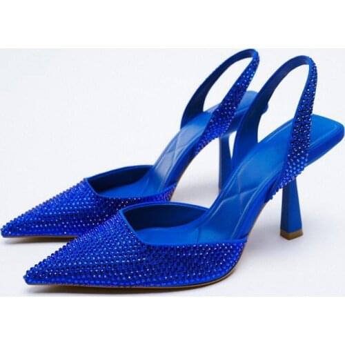 Gold Sandals Slippers Soft Shoes Mules For Women 2021 Pointed Toe Platform Med Pantofle Comfort New Heels Slingbacks PU High Bas