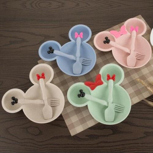 3Pcs/set Baby Kids Tableware Childrens Plate Set Infant Food Dishes Children Kids Bowl Feeding Set Children Tableware Set