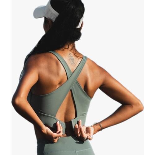 New Back Cross Sports Bra Women High Strength Shockproof Gathering Running Yoga Vest Quick-Drying Adjustable Buckle Fitness Bra