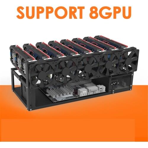 Open Mining Machine Frame Mining Rig Frame Case Graphics Card Bracket Holds 8GPU Mining for Crypto Coin Currency Bitcoin Mining
