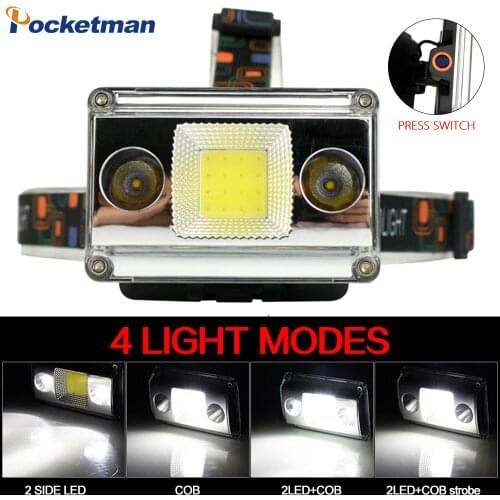 Portable COB LED Headlamp Ultra Bright USB charging Outdoor camping Fishing headlight Rechargable Searchlight 4 Modes lantern