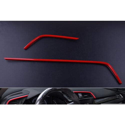 New 2pcs Red ABS Air Outlet Frame Cover Trim Fit for Honda Civic 10th 2016 2017 2018