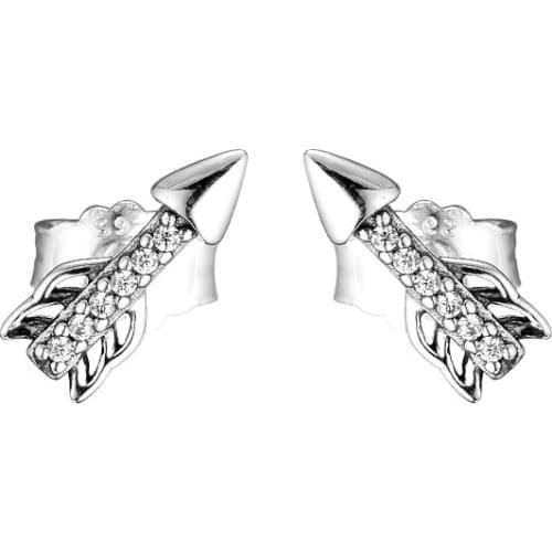 Sparkling Arrow Earring Studs Sterling silver Jewelry Earrings For Woman Make Up Valentines day Gift Fashion Earrings