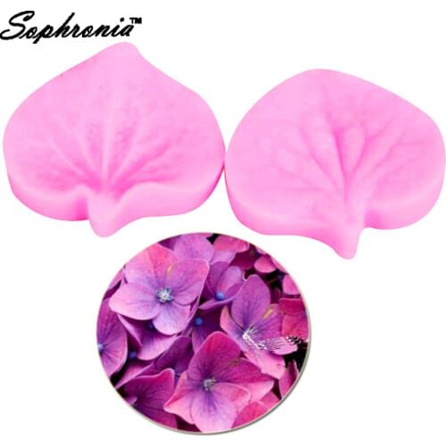 Sophronia M457 Hydrangear Petal Mold Silicone Texture Cake Mold,Fondant Cake Tool Veining Mold Sugar Fondant Tool 3.7*3.4*0.8cm