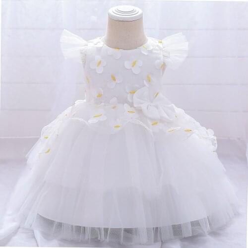 Wedding Party Princess Dress Children Pretty Girls Clothing Lace Butterfly Adornment Kids Dresses for Baby Girls