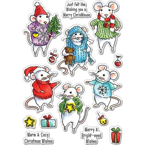 Felt Mice Clear Stamp DIY Stencil For Scrapbooking Album Photo Embossing Transparent seal Template Paper Card New