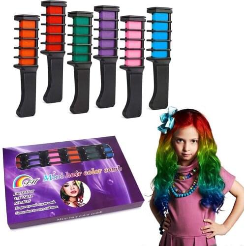 Temporary Hair Color Chalk Combs Kit Girls Party Cosplay Halloween Hair Salon Dyeing RP