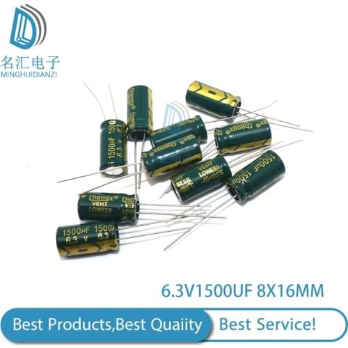 5PCS 6.3V 1500UF Impedance high frequency aluminum electrolytic capacitor 8*16