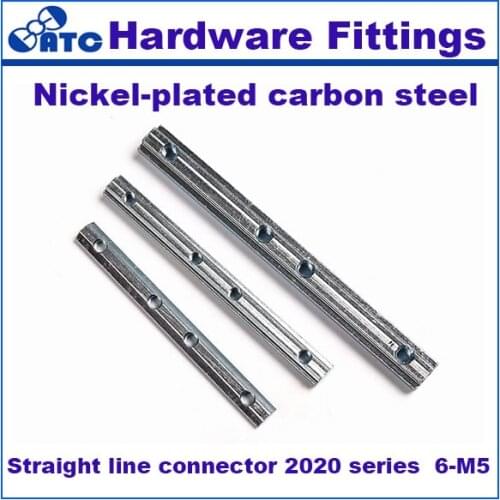 High quality standard 50pcs/lot Straight line connector 2020 series 6-M5 Nickel-plated carbon steel wholesale