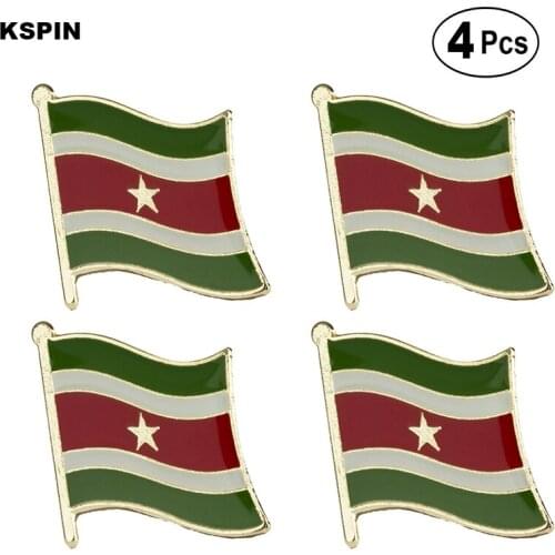 Suriname Flag Pin Lapel Pin Badge Brooch Icons 4pcs