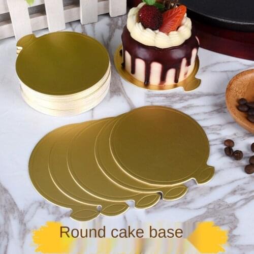 100pcs Round Mousse Cake Boards Food Cushion Cake Tray Gold Paper Wedding Birthday Pastry Decorative Tools Dessert Displays Tray