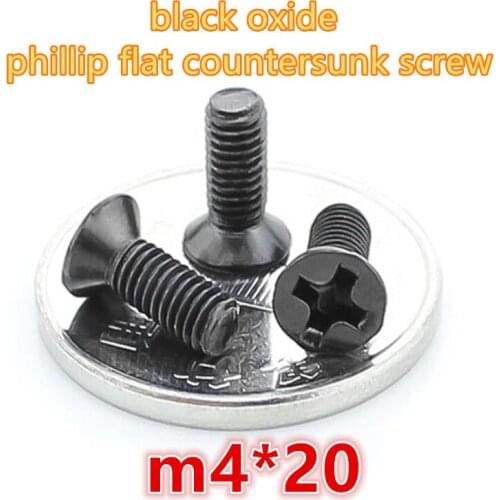 200pcs m4*20 carbon steel with black zinc oxide phillip cross recessed head mini micro electronic screw machine screw