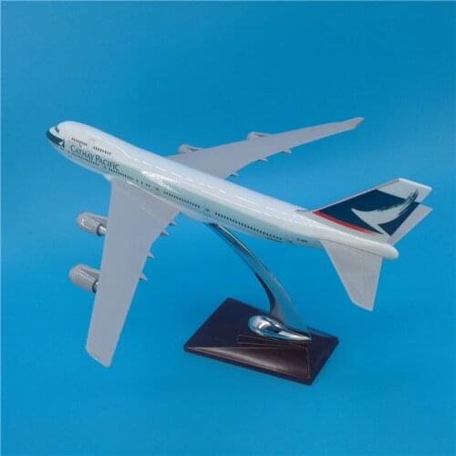 32CM B747 Hongkong CATHAY PACIFIC Airlines airway airplane model aircraft diecast plastic alloy plane toy gifts for kids