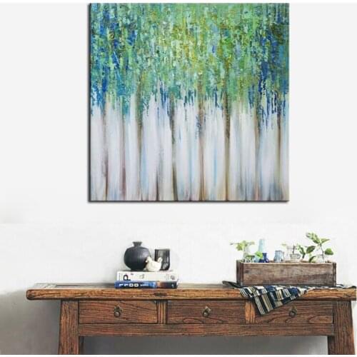 Abstract Oil Painting Modern Decor Fashion Style Abstract Canvas Art Green Spring Modern Handmade Oil Painting Wall Decoration