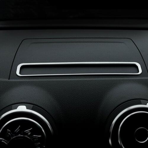 Car Styling Dashboard Navigation Frame Decoration Trim Strip For Audi A3 8V 2013-19 Interior Accessories Stainless Steel Sticker