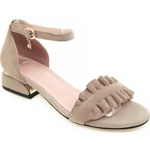 Big Size 9 10 11-14 high heels sandals women shoes woman summer ladies Open-toe word with pleated lace wrap heel