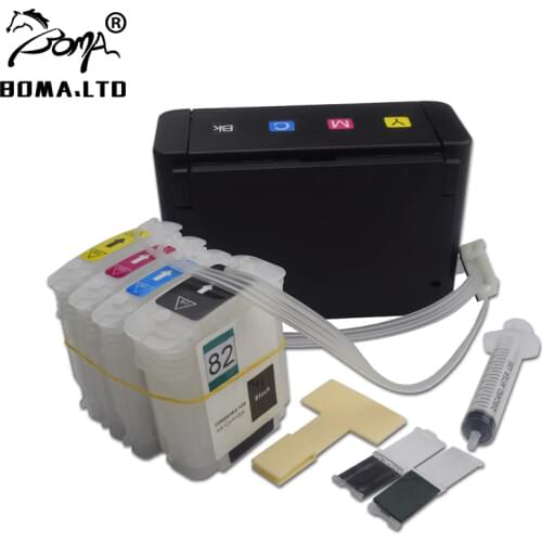 BOMA.LTD 11 82 Ciss System For HP11 82 Ciss Permanent Auto Reset ARC Chip For HP DesignJet 111 111R Printer BK:82 C/M/Y: 11