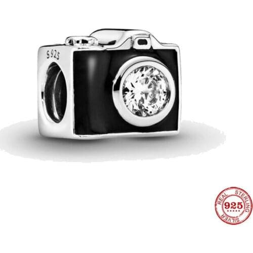 New 925 Sterling Silver Bead Vintage Camera Charm Fit Original Pandora Bracelet DIY Jewelry For Women Diy Jewelry Making