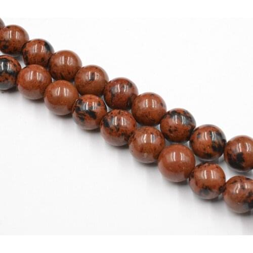 Natural Stone Mahogany Obsidian Beads 4-12mm Loose Beads for Jewelry Making Charm Necklace Accessories DIY Fashion Free Shipping