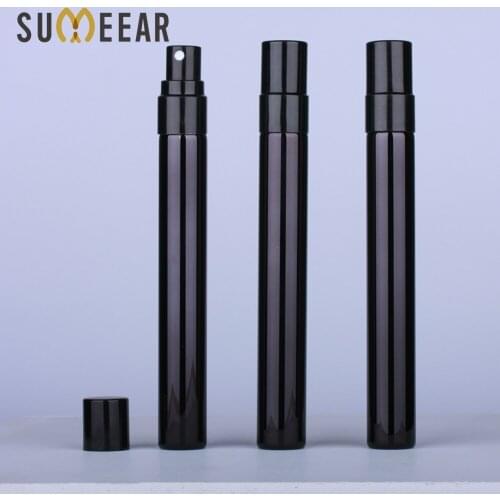 10 PCS/Lot 10ML Black Perfume Spray Bottle Sample Glass Vials Portable Mini Glass Vials Parfum Bottles With Aluminium Pump