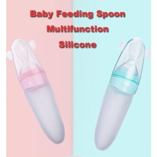 90ml Baby Spoon Bottle Feeder Dropper Silicone Feeding Spoon Rice Paste Bottles Squeeze Spoon Feeding Bottle Cup Biberon Cuchara