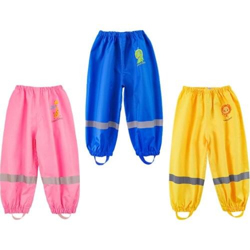 Children Rain Pants Waterproof Windproof Breathable PU Mud Rain Trousers Raincoat For Boys And Girls Outdoor Play