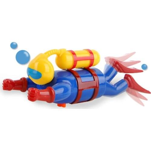 Childrens cute water puzzle toy chain diver doll play water diver clockwork swimming bath funny birthday gift to kids baby