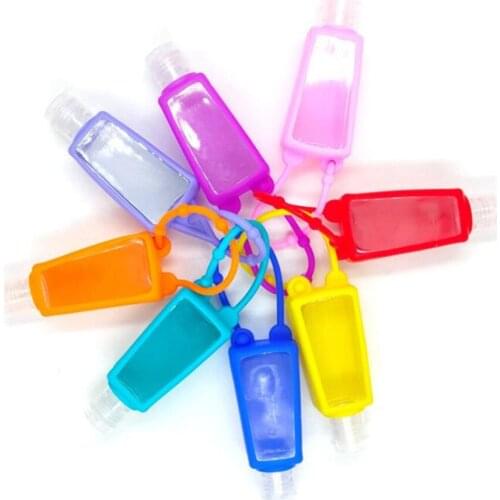 Hot 300pcs/lot 30ml Portable Traveling Refillable Sanitizer Bottle Silicone Hand Sanitizer Protective Cover Sub Bottle
