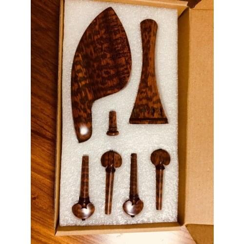Nice Snake wood violin parts,violin pegs, tailpiece, chinrest, end, 4/4 size