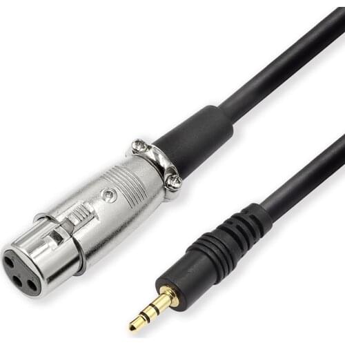 GREATLINK XLR Female to 3.5mm Microphone Cable, Unbalanced Female XLR to 1/8 Inch TRS Stereo Mini Jack AUX Audio Cable - 5 Feet
