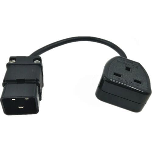 Quality UPS Power Cable IEC C20 Male 16A Plug to UK 13A Female Socket BS1363 30cm