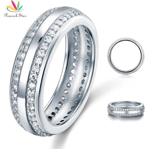 Peacock Star Women Solid Sterling 925 Silver Wedding Band Ring Jewelry CFR8040