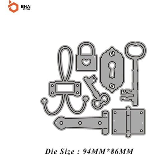 Metal Cutting Dies Lock Key Stencils For DIY Scrapbooking Cards Decor Craft Embossing Paper Card Die Cut 2021
