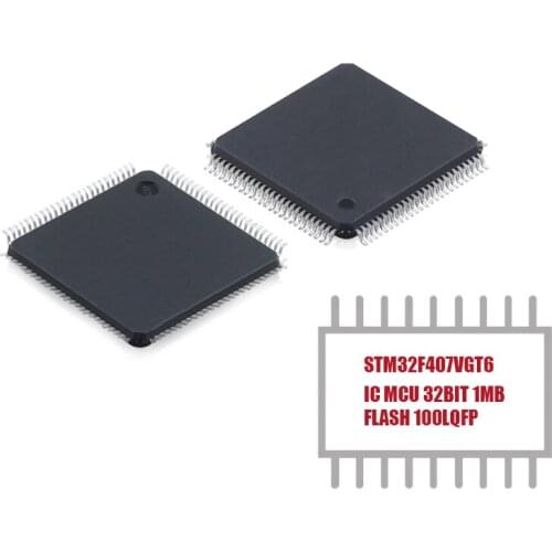 1PCS STM32F407VGT6 ARM Cortex-M4 Series Microcontroller IC 32-Bit 168MHz 1MB (1M x 8) FLASH 100-LQFP (14x14) MCU