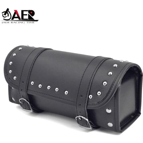 Motorcycle Saddlebag Side Bag PU Leather Tool Bag Black Motorbike Saddle Bag for Harley Pannier Side Saddle Bag