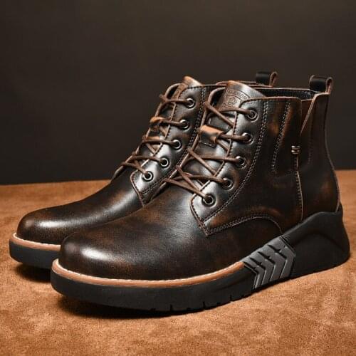 Mens High Top Fashion Steel Toe Anti Smash Safety Shoes Puncture Proof Anti-slip Protective Work Shoes Cow suede Safety shoes