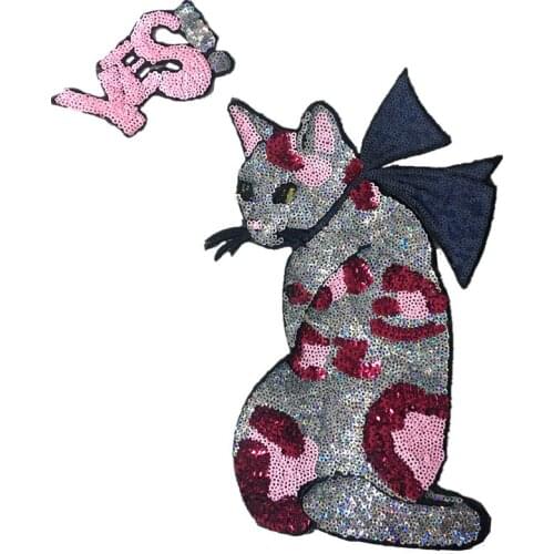 Animals Embroidered Cartoon English Butterfly Cat Beads T-shirt Cloth Accessories Accessories Sequins Jeans Diy Patch Stickers