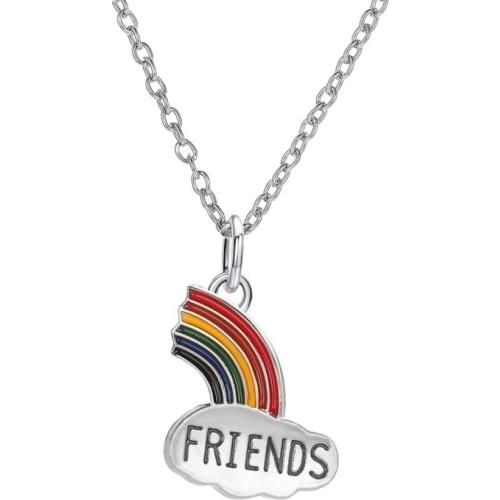 2021New Couple Rainbow Necklace Fashion Lovers Good Friend Pendant Necklace For Women Jewelry Couples Valentines Day Gifts