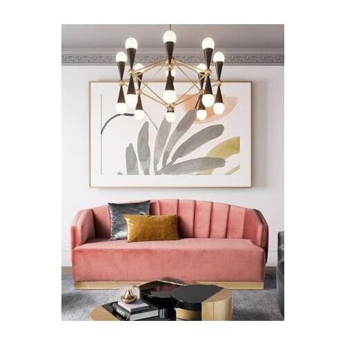 Simple light luxury net red sofa dirty pink double sofa studio photo decoration three settee