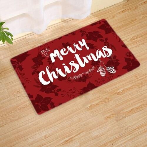 Drop Shipping 40*60cm Merry Christmas Mat Entrance Doormat Bedroom Floor Decoration Living Room Carpet Bathroom Non-Slip Rug